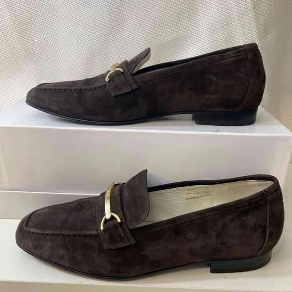 Bruno Magli brown suede loafers made in Italy size 37 or 7 - Picture 6 of 12